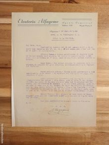 Lettres commerciales: CARTA COMERCIAL. ALGECIRAS. 1948. ELEUTERIO ALFAGEME. AGENTE COMERCIAL.